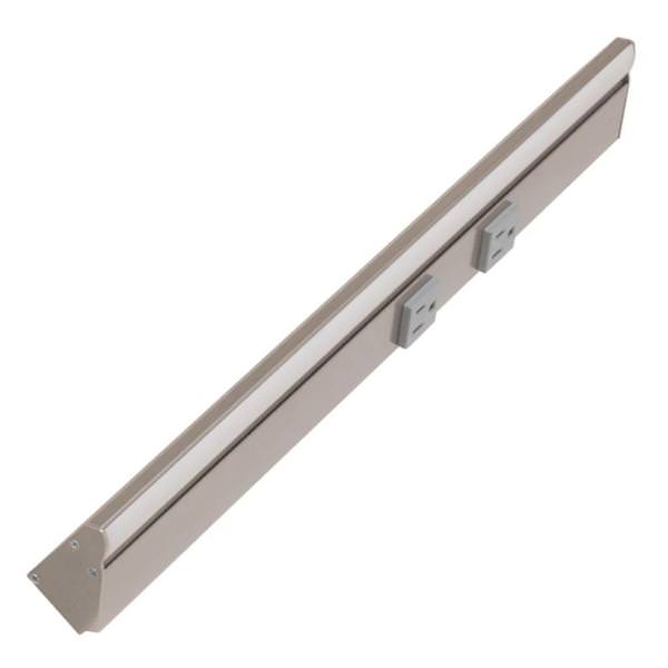 18.5" 8.3 watt 120 volt Tunable Satin Nickel Remote Power Series LED Lighted Power Strip